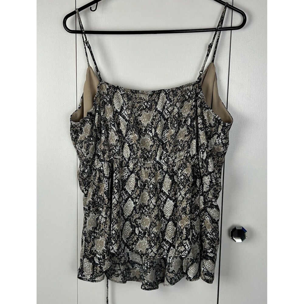 Maurices Brown Animal Snakeskin Sleeveless Surplice Wrap Front Womens Top Sz XXL - Picture 7 of 9